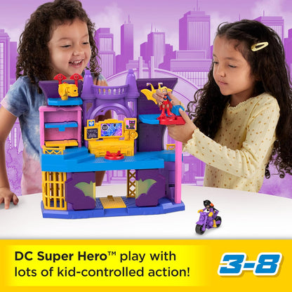 Fisher-Price Imaginext DC Super Friends Toy Batgirl Hero Hideout Playset with 2 Figures & 5 Accessories for Pretend Play Kids Ages 3+ Years