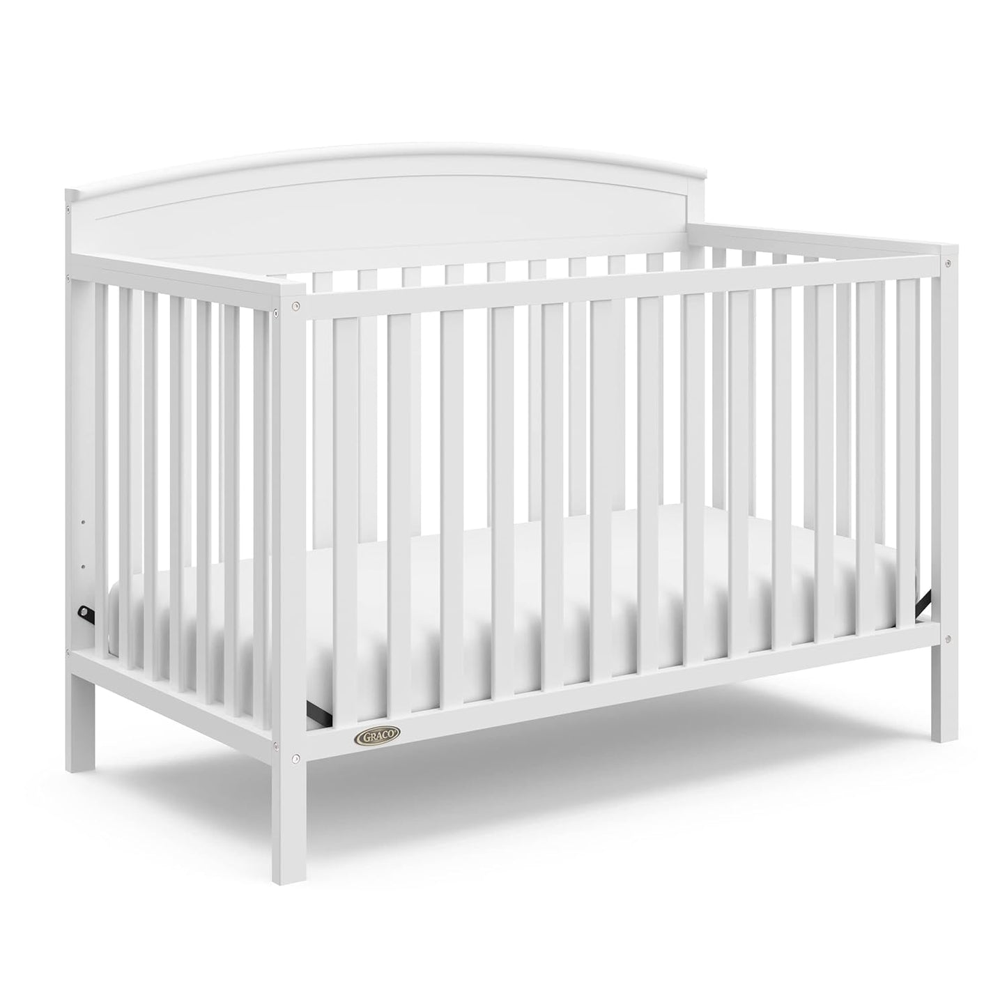 Graco Benton 5-In-1 Convertible Crib (White) – GREENGUARD Gold Certified, Converts from Baby Crib to Toddler Bed, Daybed and Full-Size Bed, Fits Standard Full-Size Crib Mattress