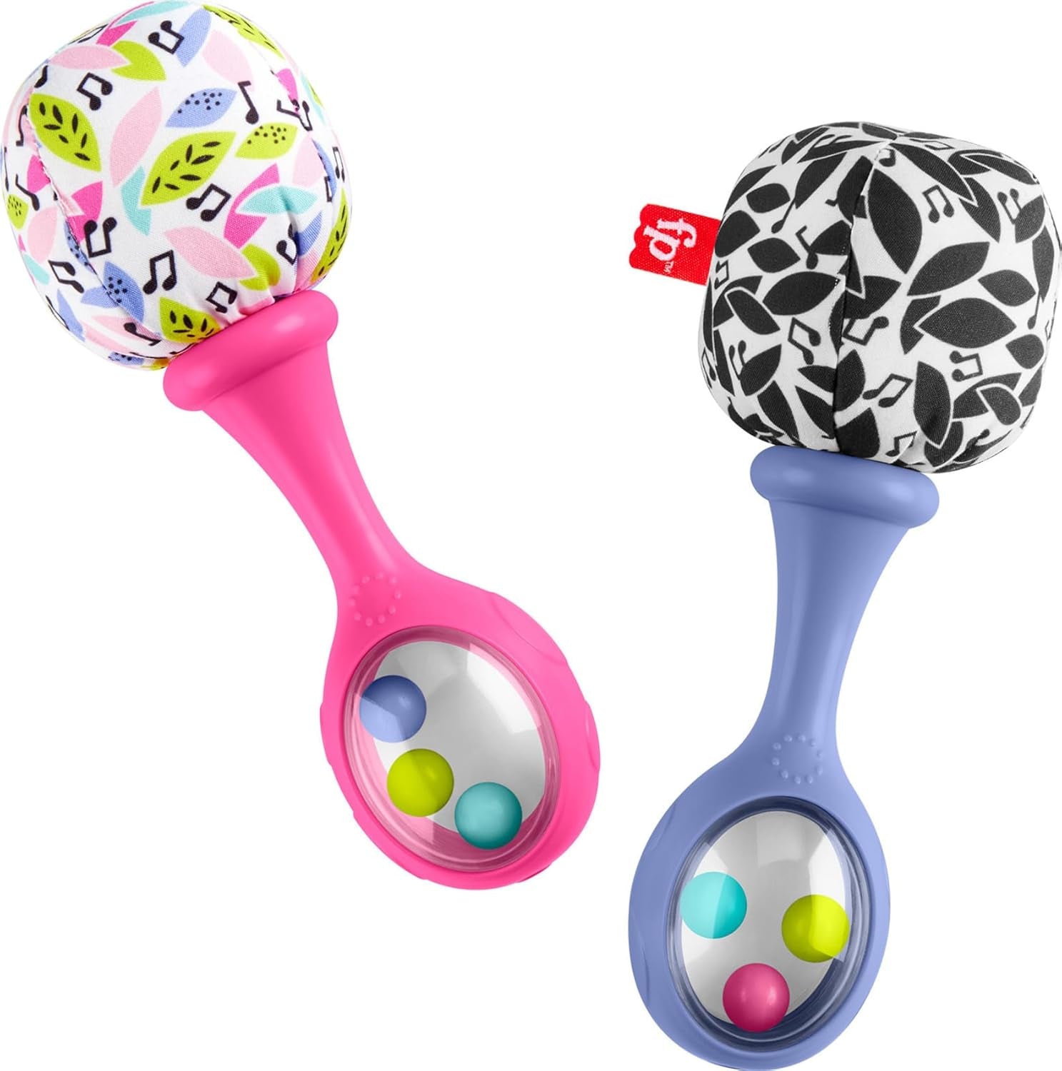 Fisher-Price Newborn Toys Rattle ‘N Rock Maracas, 2 Soft Musical Instruments for Developmental Play Babies Ages 3+ Months, Pink & Purple