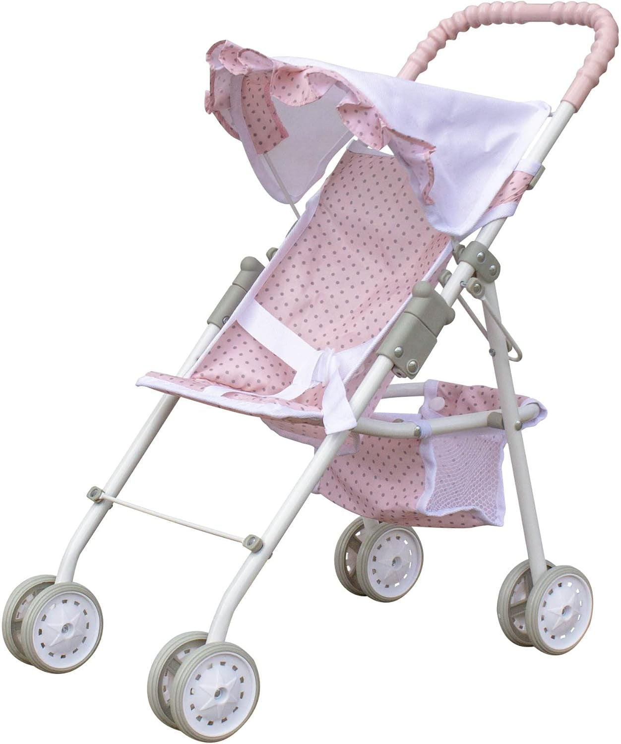 Olivia'S Little World Polka Dots Princess 3-In-1 Baby Doll Nursery Set, Pink/Gray