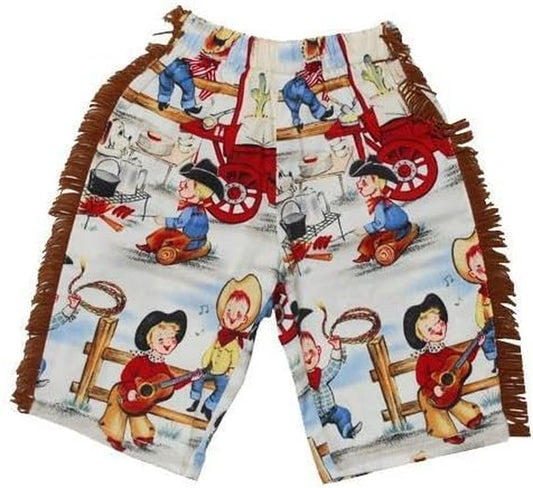 Haute Baby Chuckwagon-Gang-Infant-Toddler-Boy-Print-Pant -Ivory