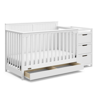 Graco Hadley 5-In-1 Convertible Crib and Changer with Drawer (Espresso) – GREENGUARD Gold Certified, Crib and Changing -Table Combo with Drawer, Includes Baby Changing Pad, Converts to Full-Size Bed