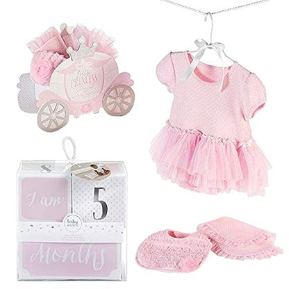 Baby Aspen My First Milestone Little Princess Baby Age Blocks & 3-Piece Gift Set Newborn Halloween Costume Baby Picture Props for Photo Sharing the First Year