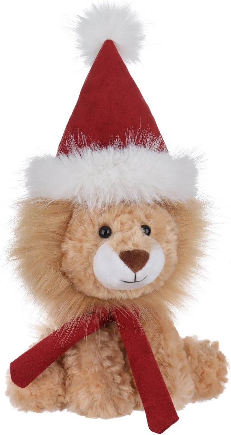 Apricot Lamb Christmas Toys Plush Yellow Lion with Hat and Scarf Perfect for Child 8 Inches