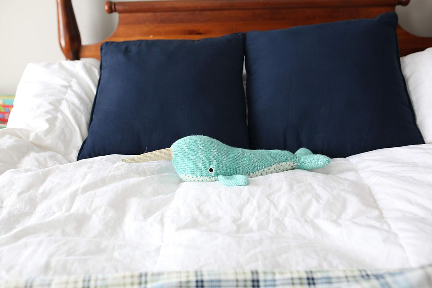 Mon Ami Nev the Narwhal Stuffed Animal 14”, Knit Narwhal Plush Toy Gifts for Kids of All Ages, Ocean Animals