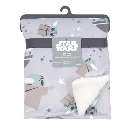 Lambs & Ivy Star Wars Cozy Friends Baby Yoda/Grogu Fleece Baby Blanket