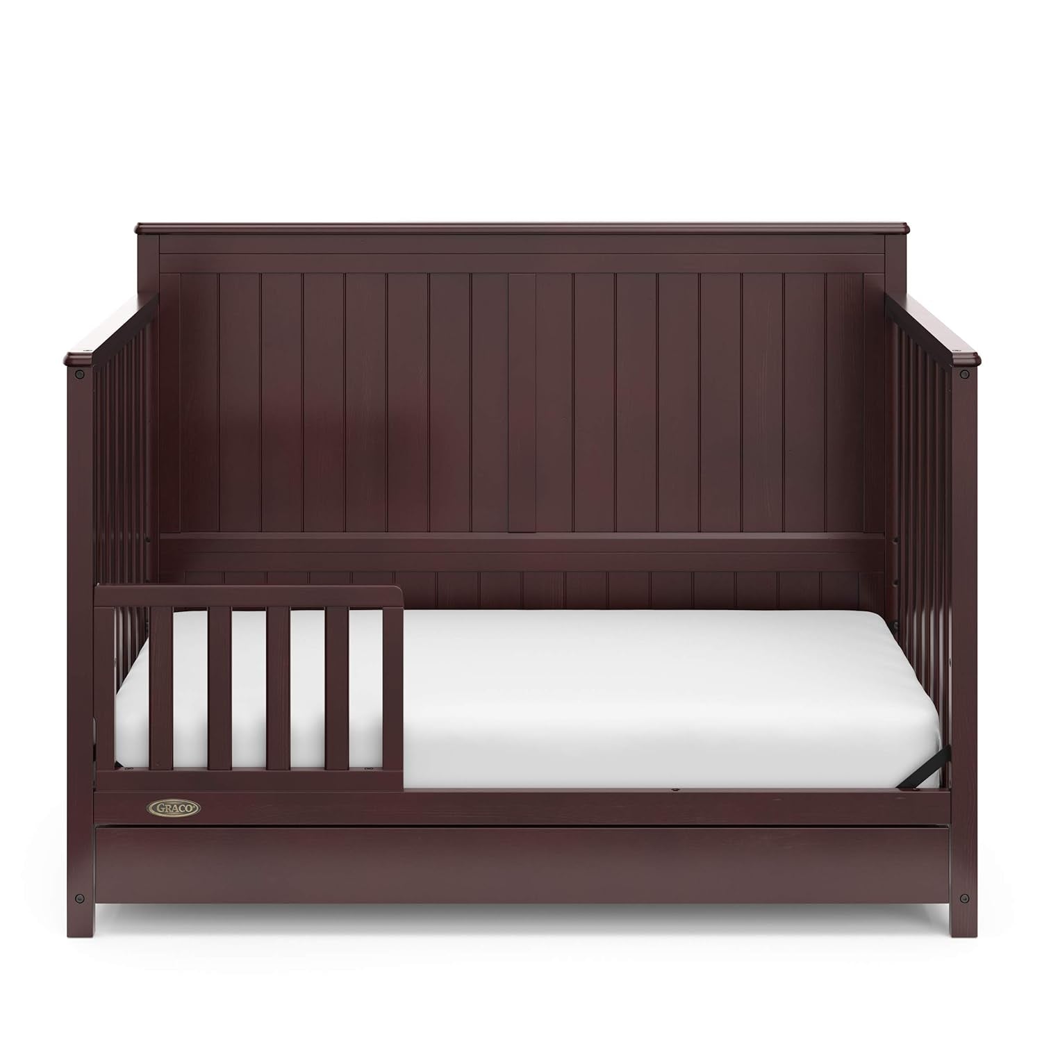 Graco Hadley 5-In-1 Convertible Crib with Drawer (Espresso) – Crib with Drawer Combo, Includes Full-Size Nursery Storage Drawer, Converts from Baby Crib to Toddler Bed, Daybed and Full-Size Bed