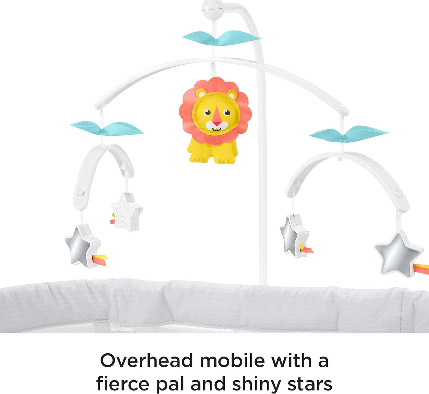 Fisher-Price Baby Bedside Sleeper Soothing Motions Bassinet with Lights Music Vibrations & Toy Mobile for Newborns 0+ Months, Windmill