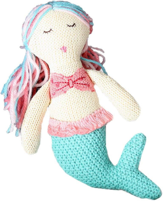 Mon Ami Mermaid Soft Baby Rattle Toy for Ages 6 Months+, 8” Plush Stuffed Animal Rattle Toys for Infants & Toddlers - Baby Rattle with Sound