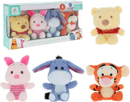 KIDS PREFERRED Disney Baby Winnie the Pooh 4 Piece Cuteeze Gift Set Plush Collector Set of Stuffed Animals, Winnie Piglet Eeyore & Tigger Baby Toy