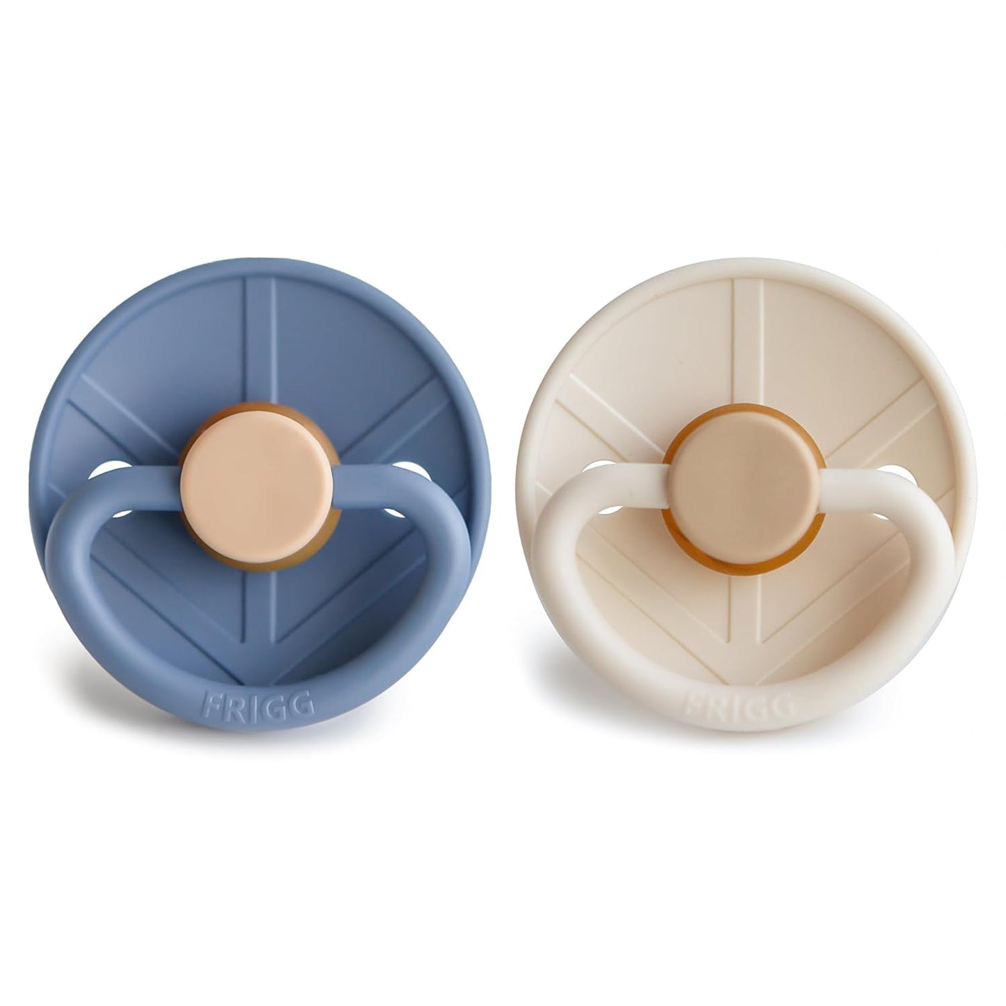 FRIGG Little Viking Natural Rubber Baby Pacifier 2-Pack | Made in Denmark | Bpa-Free (Sage/Cream, 6-18 Months)