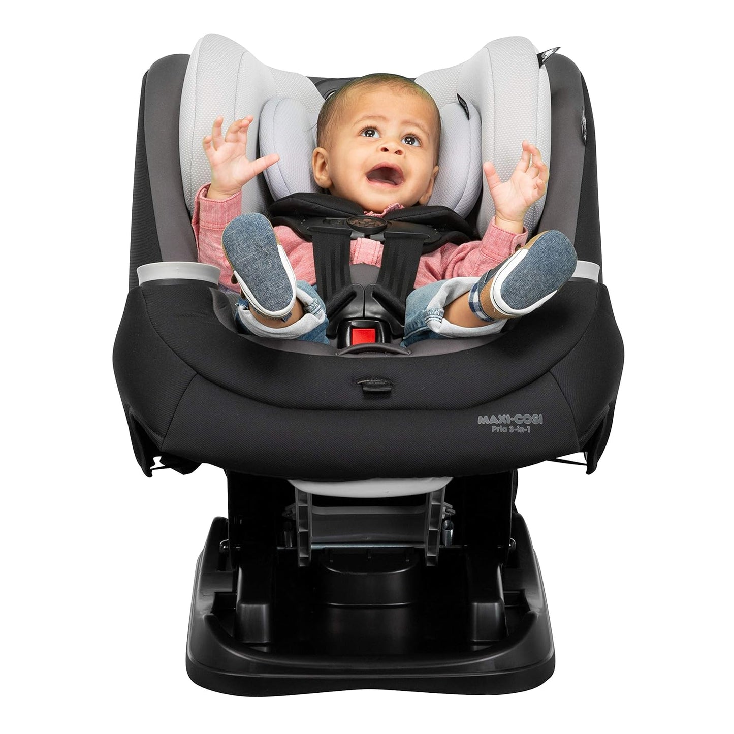 Maxi-Cosi Pria All-In-One Convertible Car Seat, Rear Facing Car Seat for Infants from 4-40 Lbs, Forward Facing Car Seat up to 100 Lbs in Booster Seat Mode, Coral Quartz