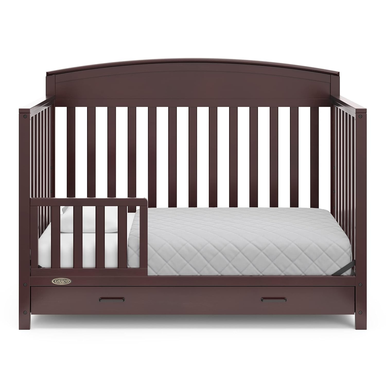 Graco Benton 5-In-1 Convertible Crib with Drawer (Espresso) - Converts from Baby Crib to Toddler Bed, Daybed and Full-Size Bed, Fits Standard Full-Size Crib Mattress, Adjustable Mattress Support Base