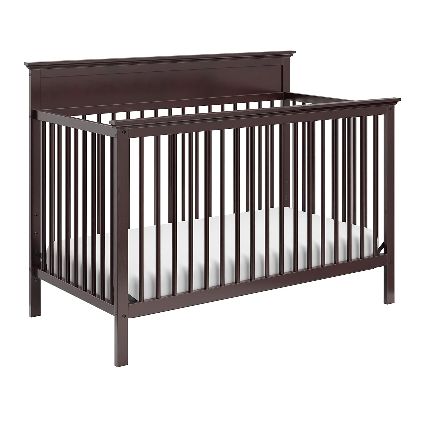 Storkcraft Carmel 5-In-1 Convertible Crib (Pebble Gray) - GREENGUARD Gold Certified, Converts to Toddler Bed & Full-Size Bed, Fits Standard Full-Size Crib Mattress, 4 Adjustable Mattress Heights