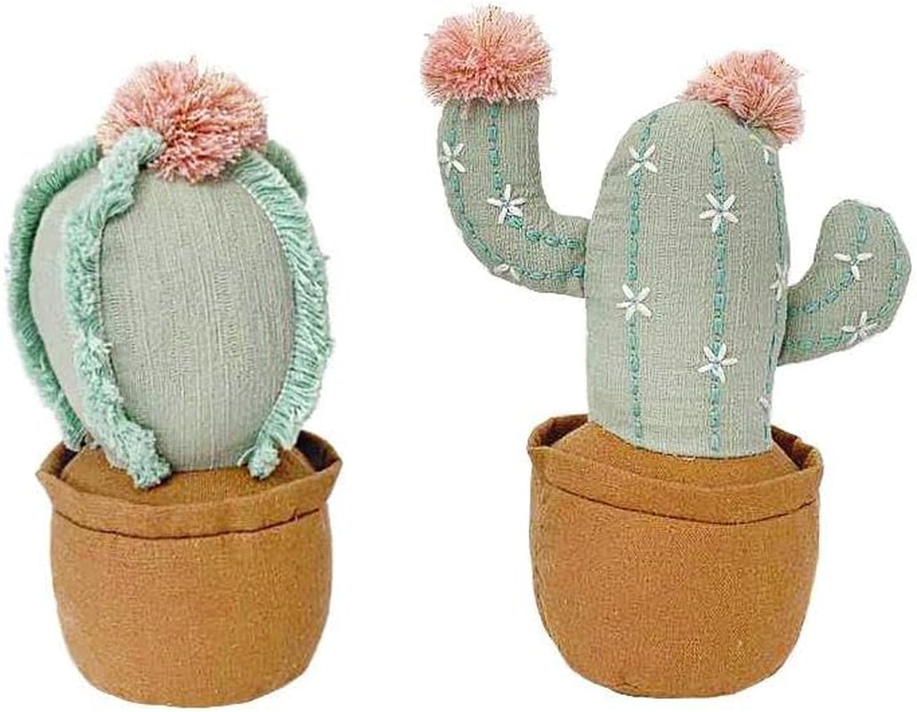 MON AMI Cactus Pot Shelf Sitter Plush Toy – 8”, 2 Pcs Assorted, Stuffed Potted Plants, Home Decoration, Succulent Plushies, Ideal Gift for Christmas