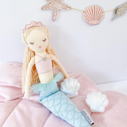 MON AMI Mimi the Mermaid Doll – 18”, Plush Mermaid Gifts for Girls, Use as Toy or Nursery Room Decor, Great Gift for Christmas for Kids of All Ages