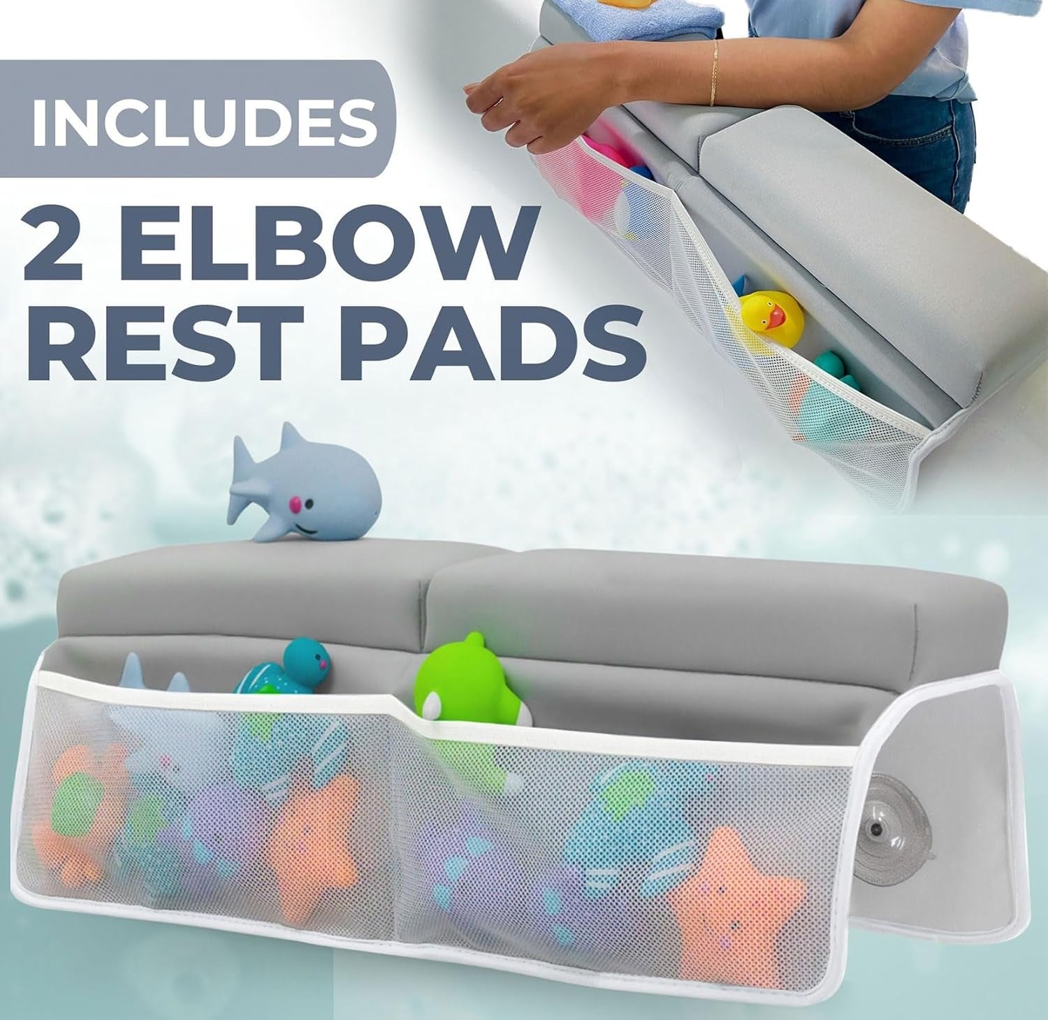 Bath Kneeler & Elbow Rest Pad Set (Grey) & Foam Ball Pit Bundle