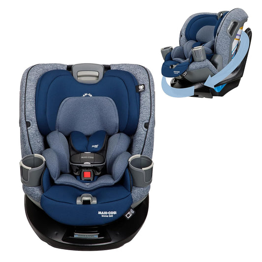 Maxi-Cosi Emme 360 Car Seat: Rotating Car Seat 360, All-In-One Convertible, Car Seat 360 Rotation, Swivel Car Seat in Navy Wonder