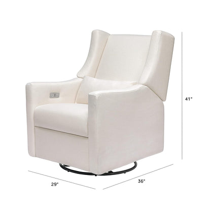 Kiwi Glider Recliner W/Electronic Control and USB | in Almond Teddy Loop W/Light Wood Base, Greenguard Gold Certified