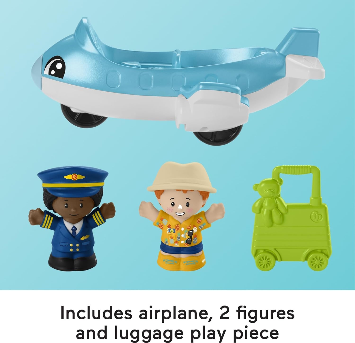 Fisher-Price Little People Toddler Toy Everyday Adventures Airport Playset with Airplane for Preschool Pretend Play Ages 1+ Years