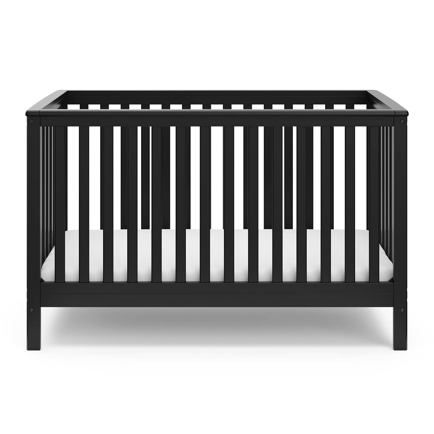 Storkcraft Hillcrest 4-In-1 Convertible Crib (Black) - Converts to Daybed, Toddler Bed, and Full-Size Bed, Fits Standard Full-Size Crib Mattress, Adjustable Mattress Support Base