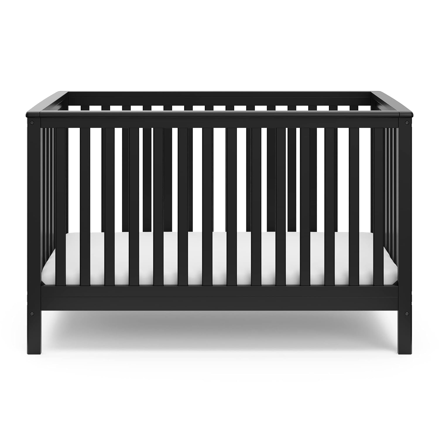 Storkcraft Hillcrest 4-In-1 Convertible Crib (Black) - Converts to Daybed, Toddler Bed, and Full-Size Bed, Fits Standard Full-Size Crib Mattress, Adjustable Mattress Support Base