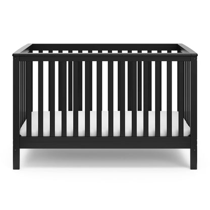 Storkcraft Hillcrest 4-In-1 Convertible Crib (Black) - Converts to Daybed, Toddler Bed, and Full-Size Bed, Fits Standard Full-Size Crib Mattress, Adjustable Mattress Support Base