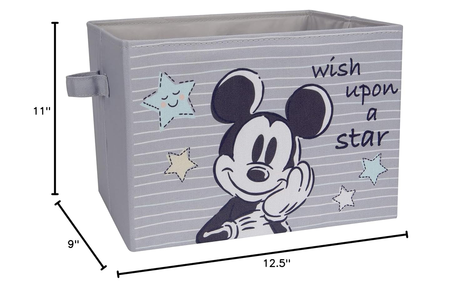 Lambs & Ivy Disney Mickey Mouse Gray Foldable Storage Basket/Container/Bin