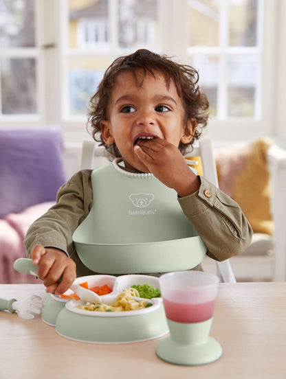 Babybjörn Mealtime Set, 4 Pcs, Powder Green