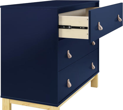 GAP Babygap Legacy 3 Drawer Dresser with Leather Pulls, Navy/Natural