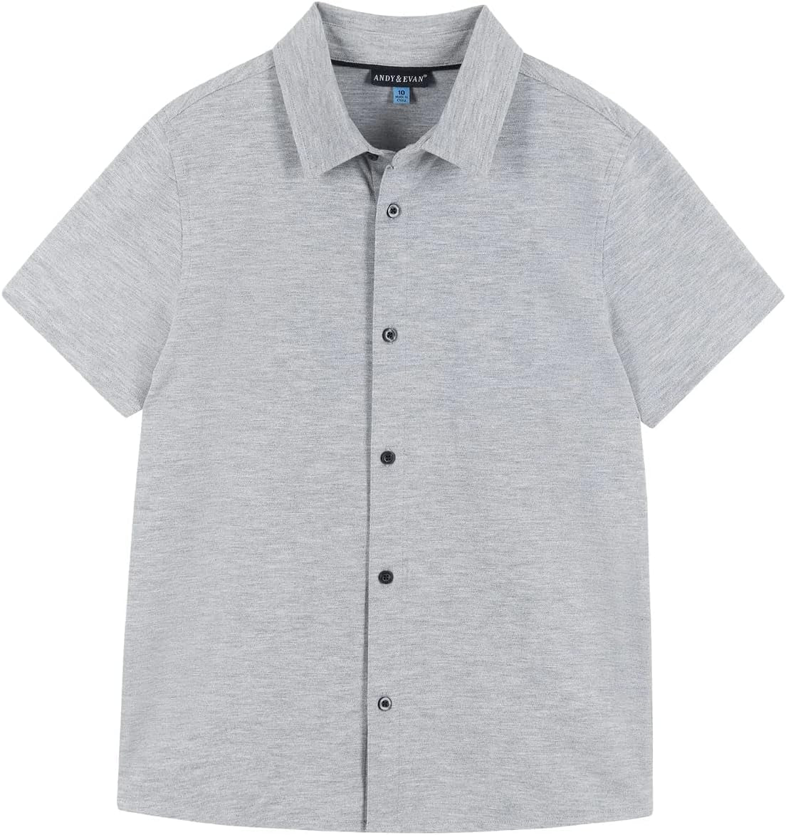 Andy & Evan Boys' Short Sleeve Button-Down Shirts, Stylish Summer Spring Shirts for Boys, Lightweight and Breathable