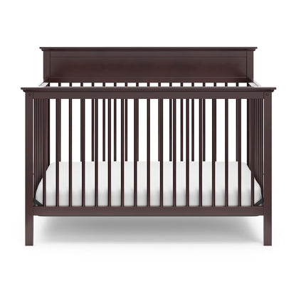 Storkcraft Carmel 5-In-1 Convertible Crib (Espresso) - GREENGUARD Gold Certified, Converts to Toddler Bed & Full-Size Bed, Fits Standard Full-Size Crib Mattress, 4 Adjustable Mattress Heights