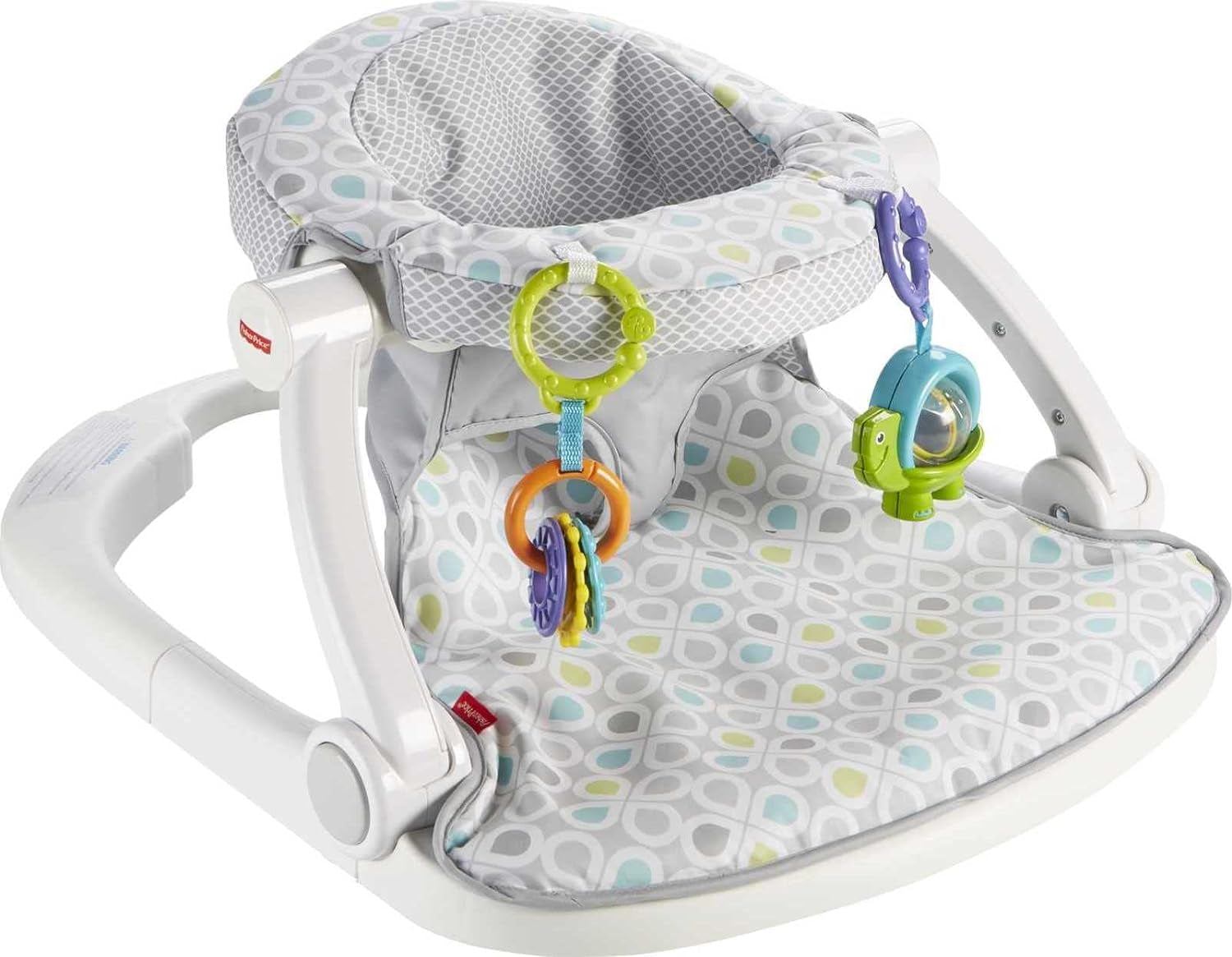 Fisher-Price Portable Baby Chair Sit-Me-Up Floor Seat with Developmental Toys & Machine Washable Seat Pad, Froggy