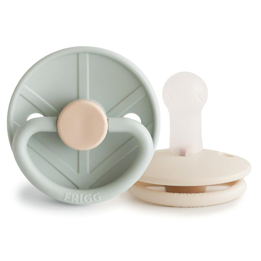 FRIGG Little Viking Silkysoft Silicone Baby Pacifier 2-Pack | Made in Denmark | Bpa-Free (Sage/Cream, 6-18 Months)