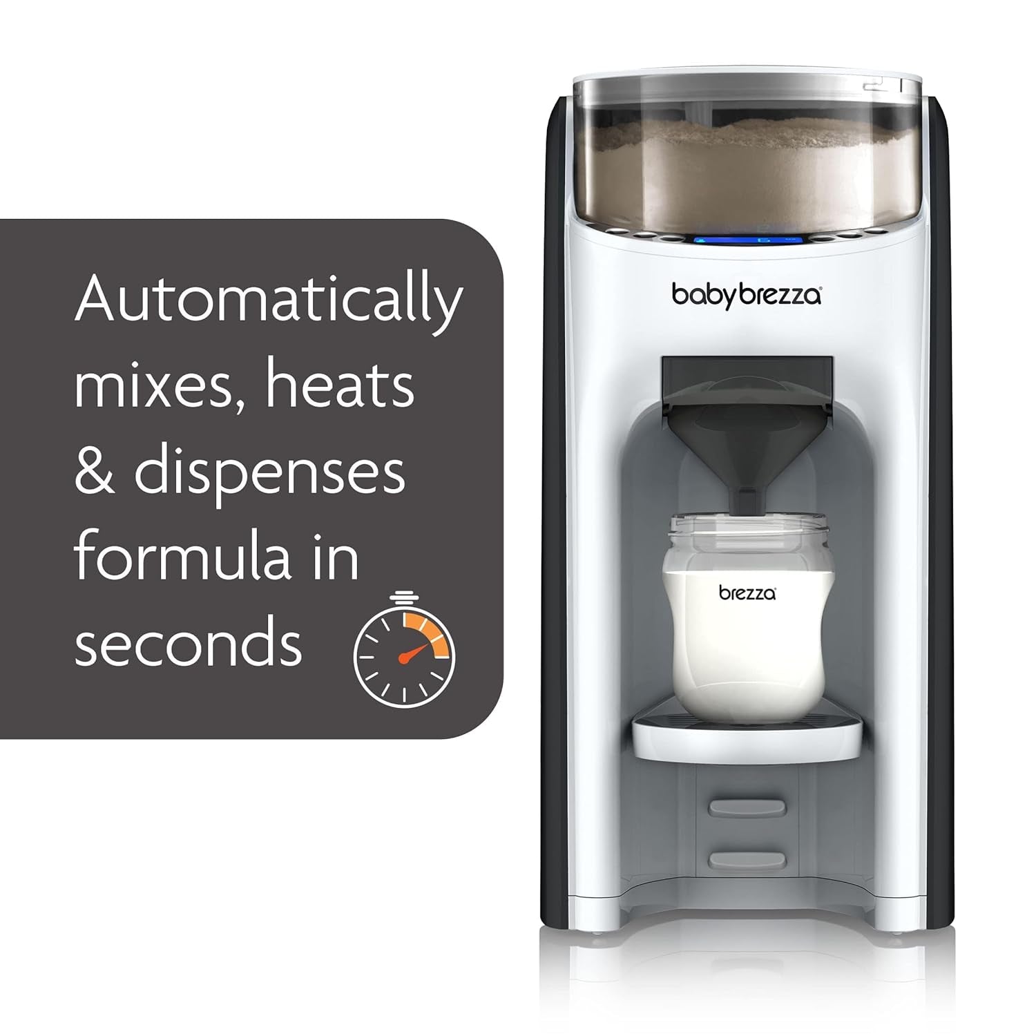 Baby Brezza New and Improved Formula Pro Advanced Formula Dispenser Machine - Automatically Mix a Warm Formula Bottle Instantly - Easily Make Bottle with Automatic Powder Blending, Charcoal