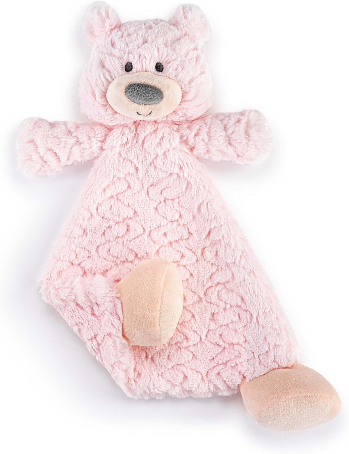 DEMDACO Bella Bear Pink 13 X 11 Inch Polyester Children'S Plush Activity Rattle Blankie