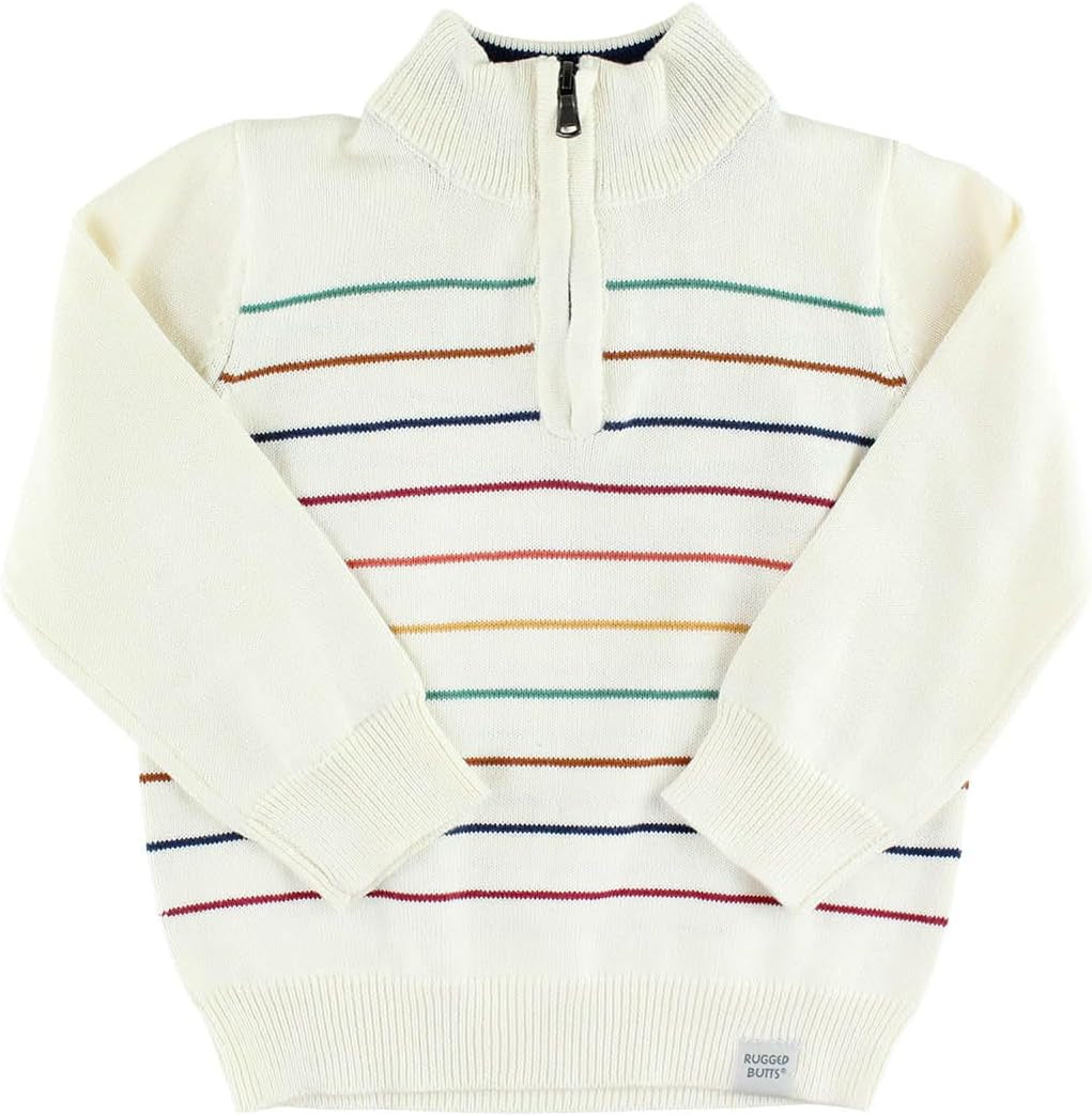 RUGGEDBUTTS® Baby/Toddler Boys Pullover Quarter-Zip Sweater