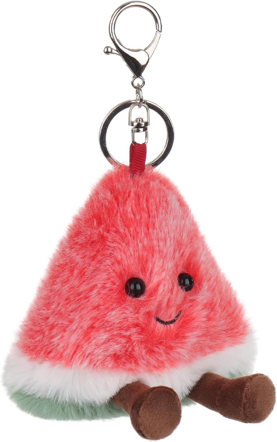 Apricot Lamb Watermelon Cute Keychain, Soft Stuffed Plush Keychain Toys for Kids’ Backpack, Purse, 3.5Inches