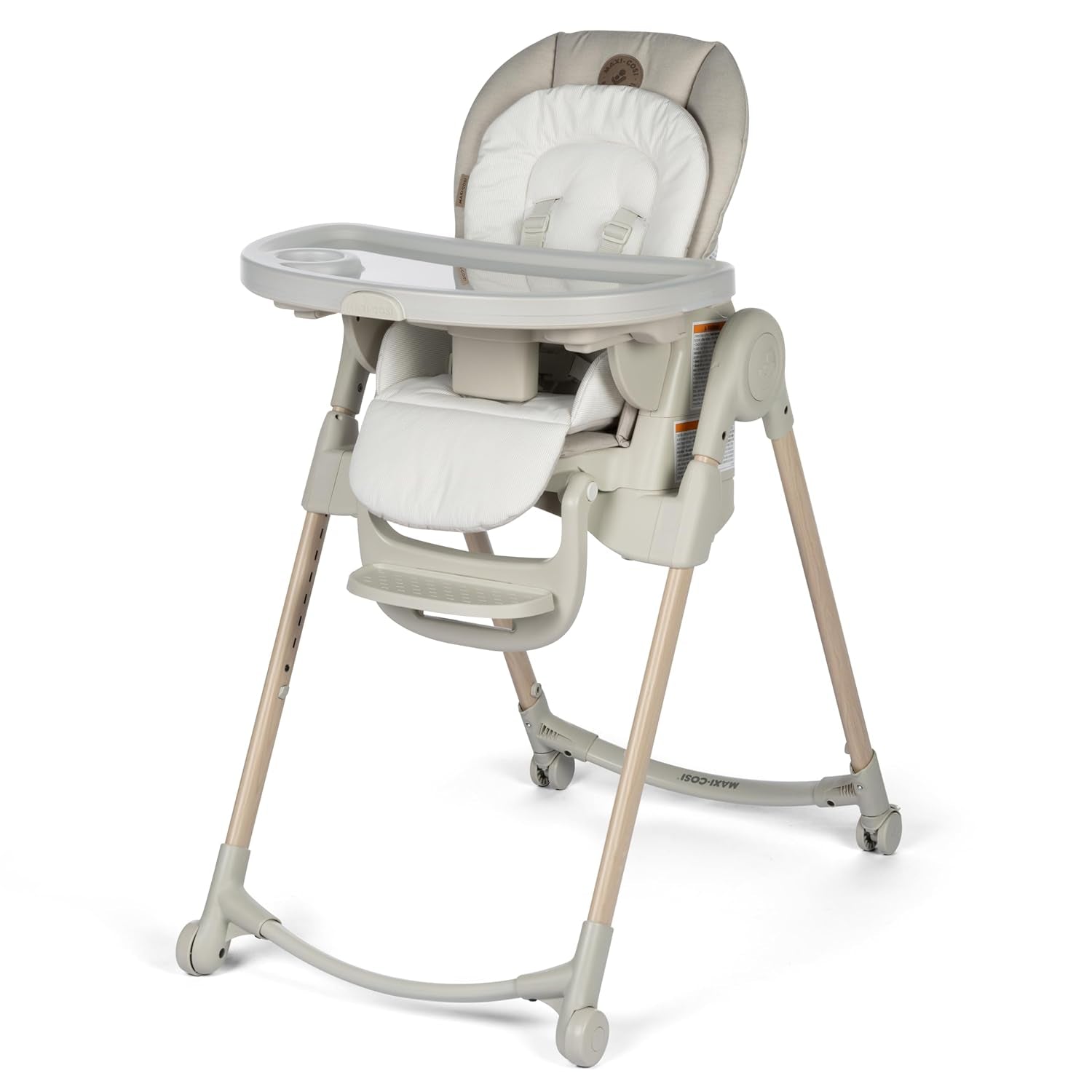 Maxi-Cosi Minla 6-In-1 High Chair & Cassia Swing, Classic Oat - Versatile High Chair Converts to 6 Modes & Soothing Swing with Touch Screen