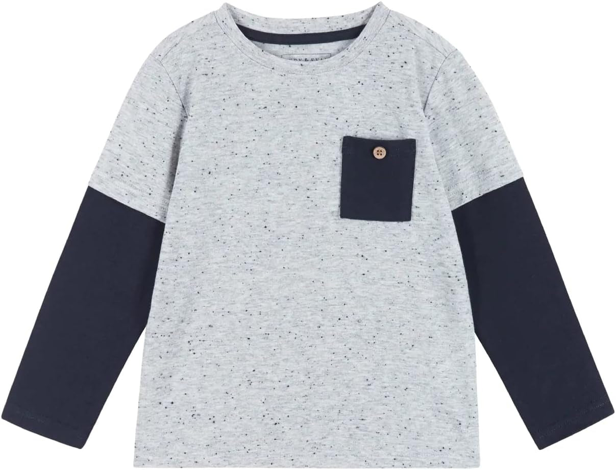 Andy & Evan Boys' Long Sleeve Two-Fer Tee Shirt