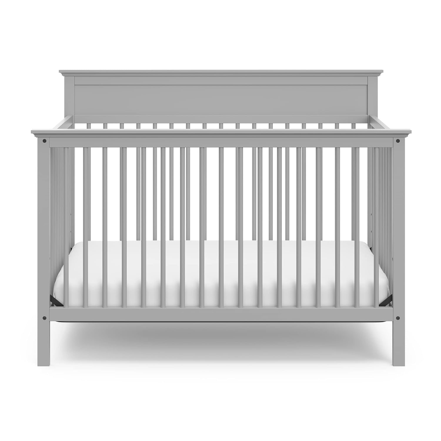 Storkcraft Carmel 5-In-1 Convertible Crib (Pebble Gray) - GREENGUARD Gold Certified, Converts to Toddler Bed & Full-Size Bed, Fits Standard Full-Size Crib Mattress, 4 Adjustable Mattress Heights