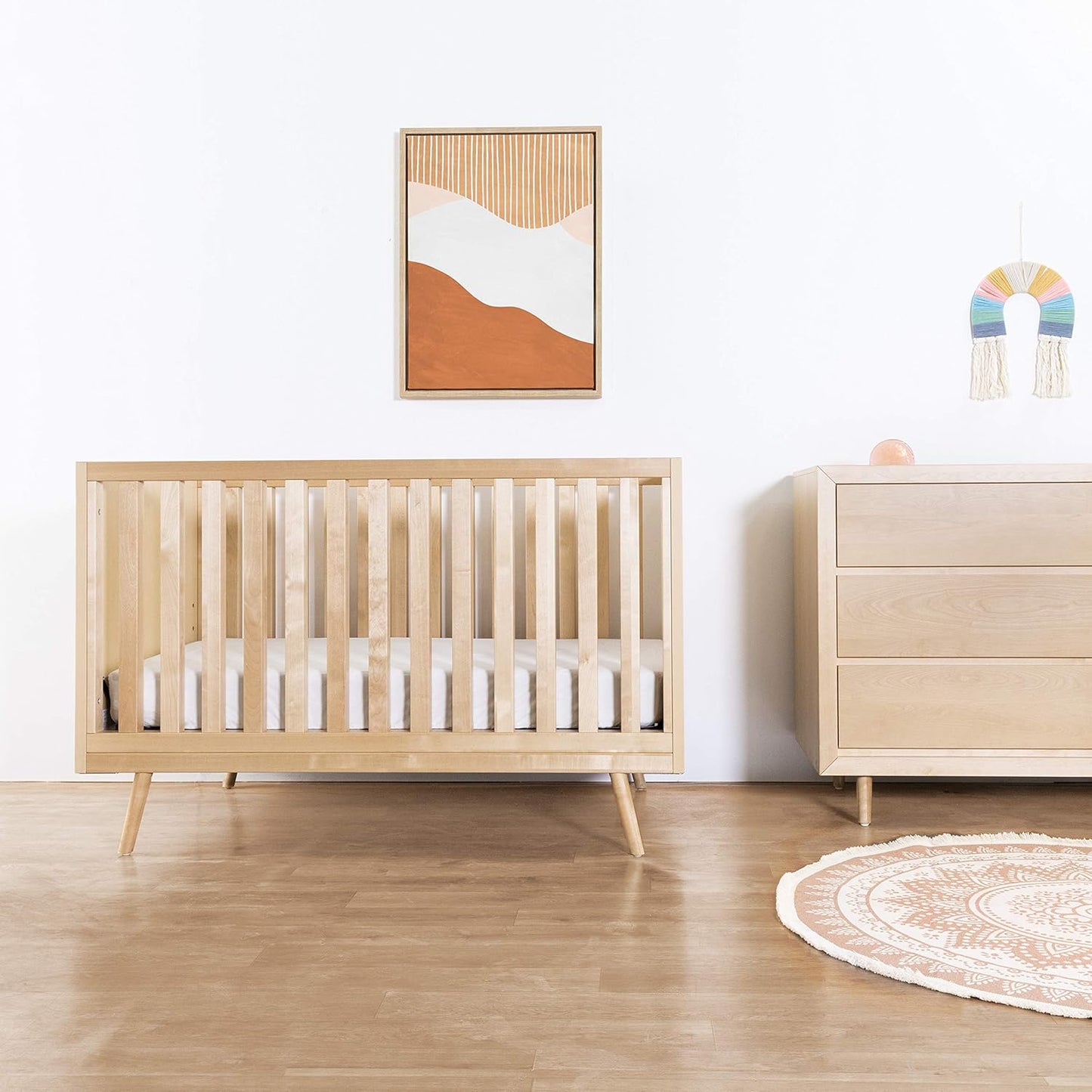 Nifty Timber 3-In-1 Crib in Natural Birch, Greenguard Gold Certified