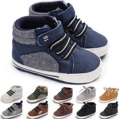 CENCIRILY Baby Boys Girls High Top Sneakers Soft Soles anti Skid Infant Ankle Shoes Toddler Prewalker First Walking Crib Shoes