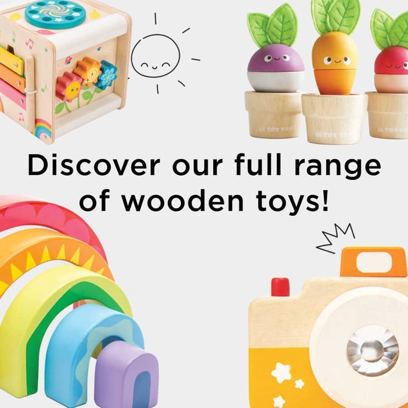 Le Toy Van - Educational Wooden Building Blocks 60 Piece Set Toy | Montessori Style Shape & Colour Development Toy - Suitable for 12 Months + (PL135)