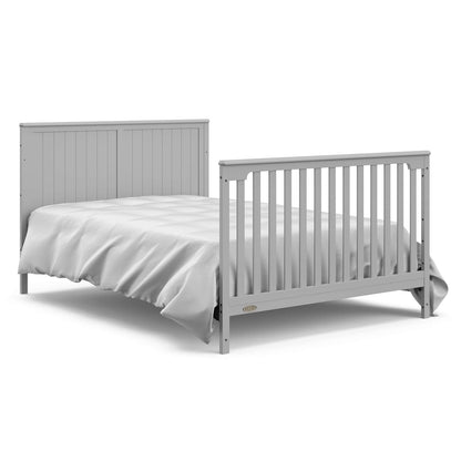 Graco Hadley 5-In-1 Convertible Crib and Changer with Drawer (Pebble Gray) – Crib and Changing-Table Combo with Drawer, Includes Changing Pad, Converts to Toddler Bed, Daybed and Full-Size Bed