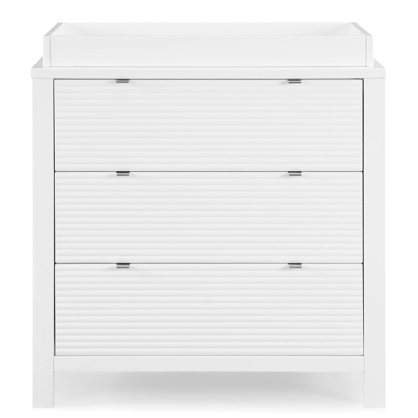 Delta Children Cassie 3 Drawer Dresser with Changing Top and Interlocking Drawers, Bianca White