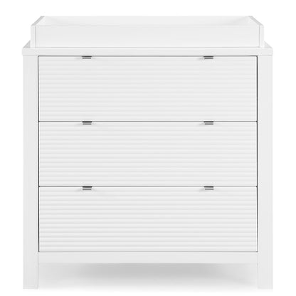 Delta Children Cassie 3 Drawer Dresser with Changing Top and Interlocking Drawers, Bianca White