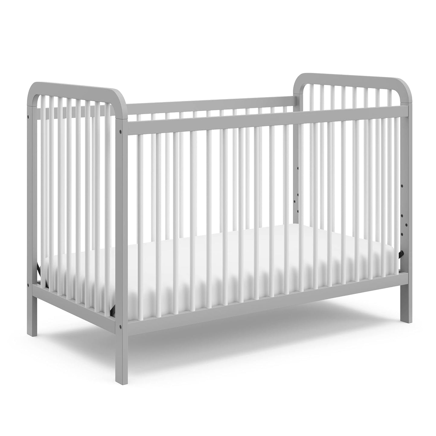 Storkcraft Pasadena 3-In-1 Convertible Crib (White with Driftwood) – GREENGUARD Gold Certified, Converts to Daybed and Toddler Bed, Fits Standard Full-Size Crib Mattress, Adjustable Mattress Height