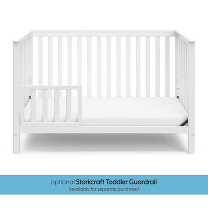 Storkcraft Hillcrest 4-In-1 Convertible Crib (White) - Converts to Daybed, Toddler Bed, and Full-Size Bed, Fits Standard Full-Size Crib Mattress, Adjustable Mattress Support Base