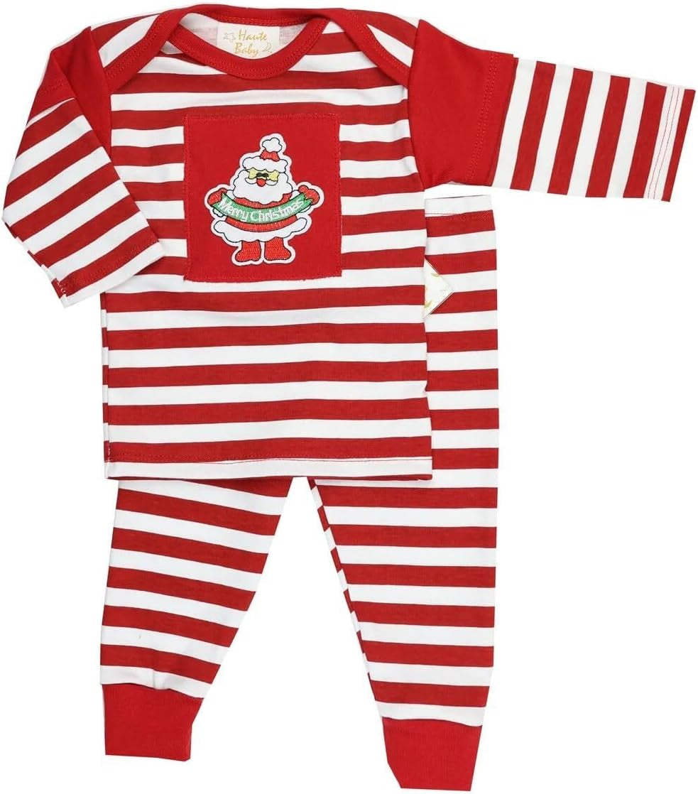 Haute Baby Holly Jolly Boy 3/4 Sleeve T-Shirt & Pants Baby Boy Legging Set Infant Nweborn -Red